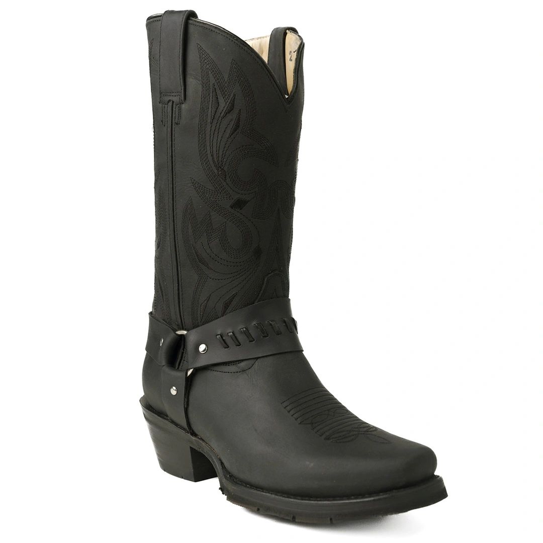 Steel toe top harness boots